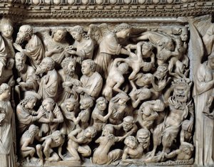Gotisk kunst: Siste dom, Damned in hell, detalj av relieffer av Preikestolen