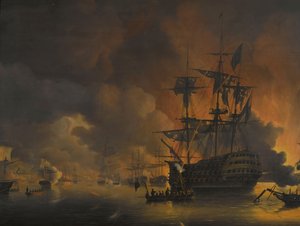 Brannen på bryggene i Alger, kort tid etter begynnelsen av bombardementet av den anglo-nederlandske flåten, 27. august 1816 Fire episoder under tilstedeværelsen av den anglo-nederlandske flåten i Algerbukta, 26. til 27. august 1816 (serietittel)