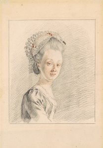 En dame med en Dormeuse-hette av Nicolaas Muys