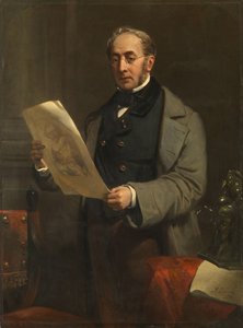 Portrett av Jacob de Vos Jacobszoon (1803-1878). Amsterdam kunstsamler og eier av det historiske galleriet De Vos