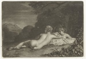 Landskap med to nymfer
