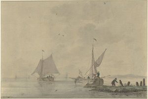 Stille innlandsvannvei med fortøyningsbåt