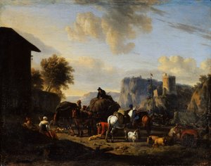Resten av konvoien, 1600-tallet av Nicolaes Pietersz. Berchem