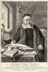 D. Leonardus Marius Goezanus, pub. 1654 (gravering) av Nicolaes Cornelisz (c.1592 1655) Moeyaert