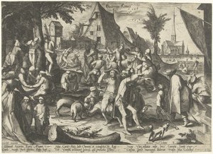 Bondens messe Der Bouwren Fair (tittel på objekt) av Nicolaes Jansz. Clock