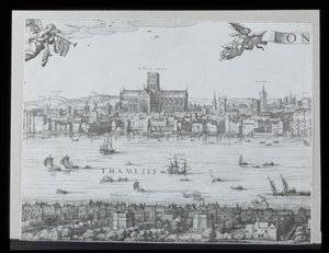 Panorama over London og Themsen, del to som viser St. Paul