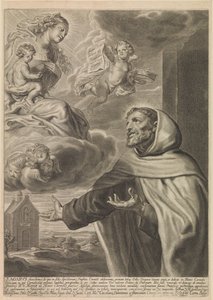 Den hellige Agabus av Jerusalem forguder Maria
