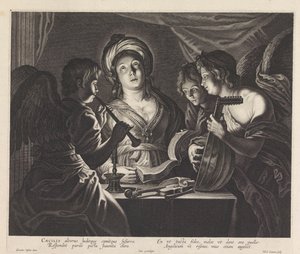 H. Cecilia med tre musikkskapende engler