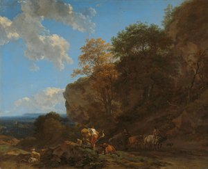 Italiensk landskap av Nicolaes Pietersz Berchem