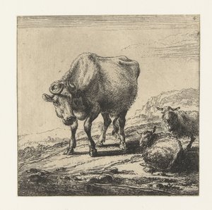 Ku og to sauer Kyr (serietittel) av Nicolaes Pietersz Berchem