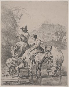 River Crossing av Nicolaes Pietersz. Berchem