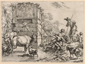 Vanningsplassen. av Nicolaes Pietersz. Berchem