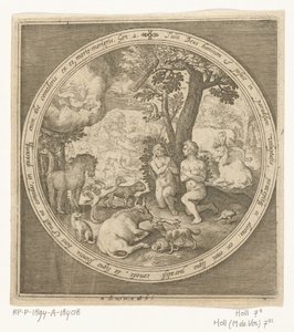 Adam og Eva i paradis Fra skapelse til utvisning fra paradis (serietittel) av Nicolaes de Bruyn