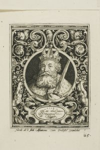 Karl den store, plate syv fra De ni verdige av Nicolaes de Bruyn