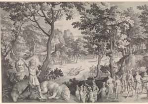David i Goliat av Nicolaes de Bruyn