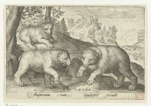 tre bjørner Animalivm qvadrvpedvm (serietittel) Dyr i landskap (serietittel) av Nicolaes de Bruyn