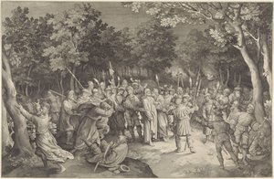Judas kyss og arrestasjon av Kristus av Nicolaes de Bruyn