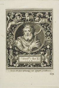 Kong David, plate fem fra De ni verdige av Nicolaes de Bruyn