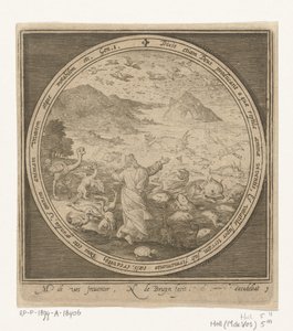 Skapelsens femte dag: Gud skaper fisk og fugler Fra skapelse til utvisning fra paradis (serietittel) av Nicolaes de Bruyn
