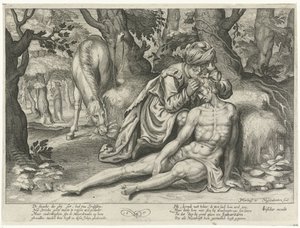 barmhjertige samaritan av Nicolaes van Geelkercken