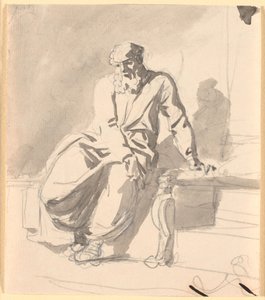 En sittende antikk mannsfigur, antagelig Anacreon av Nicolai Abildgaard