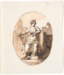 En sittende kvinneskikkelse, allegori om styrke eller bestandighet av Nicolai Abildgaard