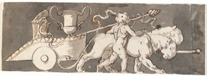 Fris med gutt ved vognen til Bacchus og Mars (eller Pluto) trukket av løver av Nicolai Abildgaard