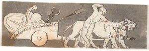 Fris med gutt ved vognen til Bacchus og Mars (eller Pluto) trukket av løver av Nicolai Abildgaard