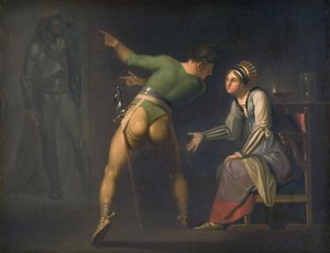 Hamlet og hans mor. Episode fra Shakspeares Hamlet av Nicolai Abildgaard
