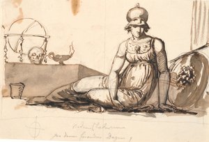 Tilbakelent Athena. Allegori av vitenskapene av Nicolai Abildgaard