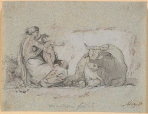 Pasiphaë med den lille Minotauros av Nicolai Abildgaard