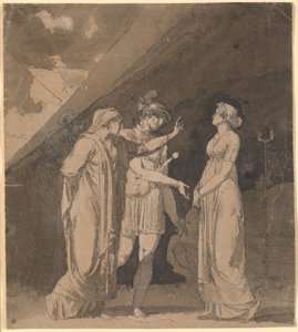 Scene fra Voltaires "Le triumvirat", formodentlig 2.akt., 2.scene av Nicolai Abildgaard