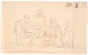 Scene med to figurer av Nicolai Abildgaard