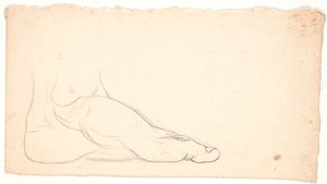 Skisse av fot sett fra siden. Hælen t.v. av Nicolai Abildgaard