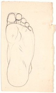 Studie av en fot sett nedenfra. Hælen t.h. av Nicolai Abildgaard