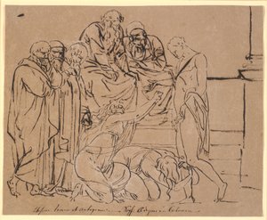 Theseus blir bedt av Ismene og Antigone. Etter Sofokles av Nicolai Abildgaard