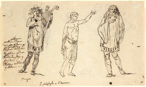 Tre mannsfigurer. TVen. lik Braga-figuren på forrige side av Nicolai Abildgaard