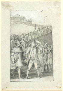 Utkast til illustrasjon for Johs. Ewalds historie "Lykkens tempel. En drøm" i utgaven av hans samlede skrifter av Nicolai Abildgaard