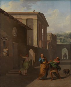 Jordmoren tar avskjed med jenta fra Andros av Nicolai Abraham Abildgaard
