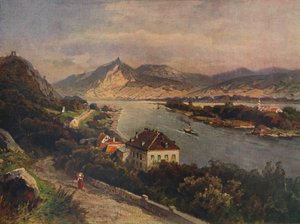 Rolandseck - øya Nonnenwerth og Siebeneberge, 1923.