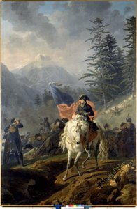 Napoleon Bonaparte krysset Col de Saint Bernard - av Nicolas-Antoine Taunay, oljemaleri