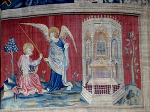 Henging av åpenbaring (1373 -1383), n. 27: Johannes og engelen. Tapetet av Nicolas Bataille (1330-1405) av Nicolas Bataille