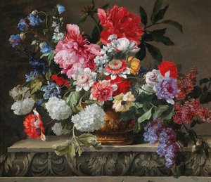 Stilleben av roser, tulipaner, anemoner og syrin, andre halvdel av 1600-tallet. av Nicolas Baudesson