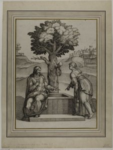 Kristus og kvinnen i Samaria av Nicolas Beatrizet