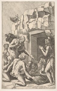 Kristus i Limbo, etter Raphael, 1541. av Nicolas Beatrizet