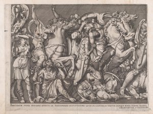 Mirror of Roman Magnificence: Battle of the Amazons, 1559., 1559. av Nicolas Beatrizet