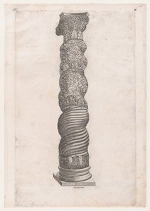 Mirror of Roman Magnificence: Grotesque Winding Column i St. Peters, 1500-tallet..., 1500-tallet. av Nicolas Beatrizet