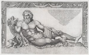 Mirror of Roman Magnificence: The Tiber, midten av 1500-tallet, midten av 1500-tallet. av Nicolas Beatrizet