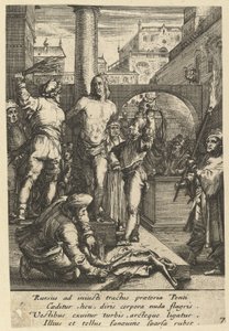 The Flagelation of Christ, fra The Passion of Christ, midten av 1600-tallet. av Nicolas Cochin