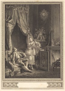 Den utmattede kogger av Nicolas Delaunay after Pierre Antoine Baudouin